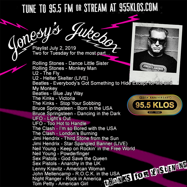 Jonesy’s Jukebox 7-2-19