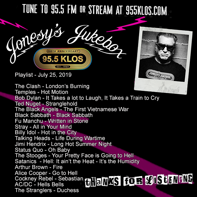 Jonesy’s Jukebox 7/25/19